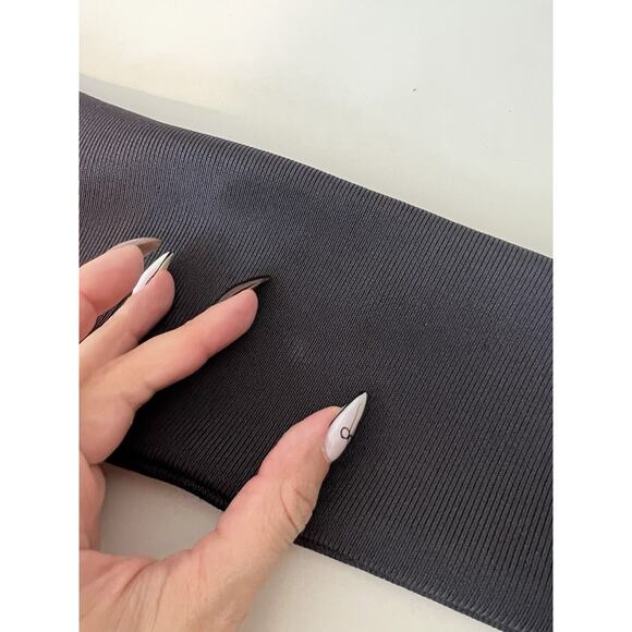 Herve Leger Long Sleeve Sequin Bandage Dress Size XS Candice Off Shoulder Gray - Picture 10 of 12